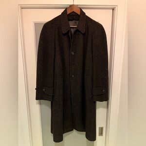Harris Tweed Wool Balmacaan Raglan Overcoat MiUSA